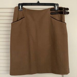 EUC Ralph Lauren Collection wool and leather skirt